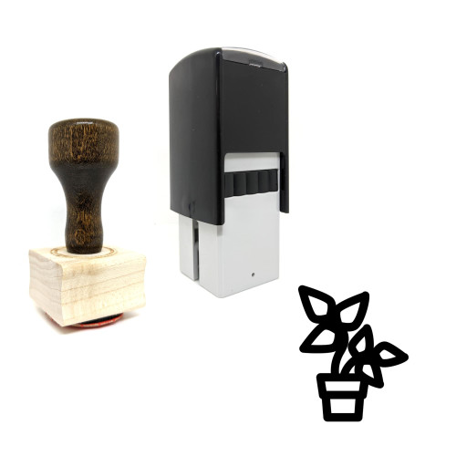 "Herbs" rubber stamp with 3 sample imprints of the image