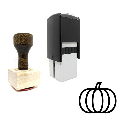 "Pumpkin" rubber stamp with 3 sample imprints of the image