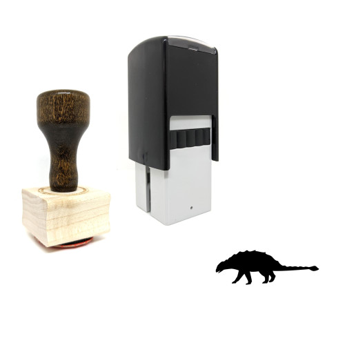 "Ankylosaurus" rubber stamp with 3 sample imprints of the image