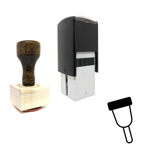 "Wooden Peg Leg" rubber stamp with 3 sample imprints of the image