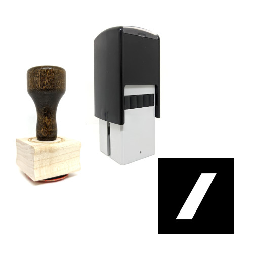 "Slash" rubber stamp with 3 sample imprints of the image