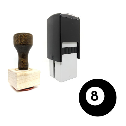 "Eight Ball" rubber stamp with 3 sample imprints of the image