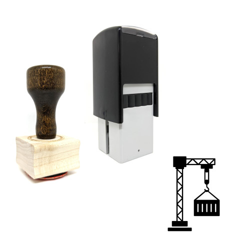 "Lifting Hook" rubber stamp with 3 sample imprints of the image