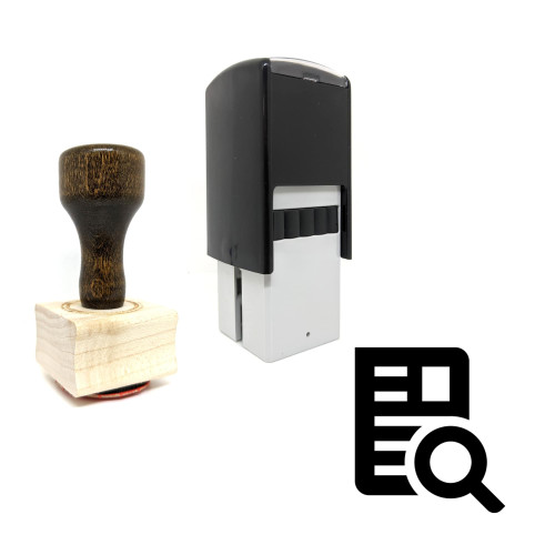 "Search" rubber stamp with 3 sample imprints of the image