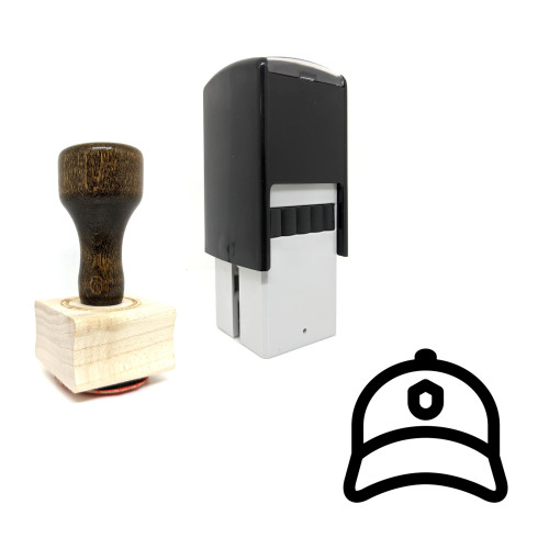 "Police Cap" rubber stamp with 3 sample imprints of the image