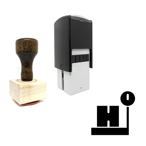 "Package Scale" rubber stamp with 3 sample imprints of the image