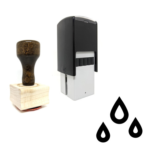 "Rain" rubber stamp with 3 sample imprints of the image