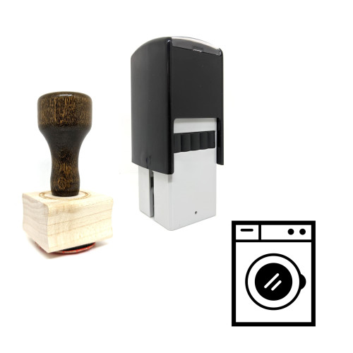 "Washing Machine" rubber stamp with 3 sample imprints of the image