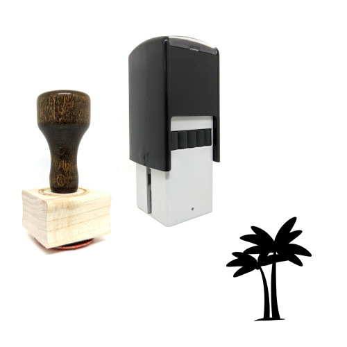 "Palm Trees" rubber stamp with 3 sample imprints of the image