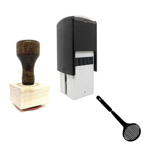 "Slotted Spatula" rubber stamp with 3 sample imprints of the image