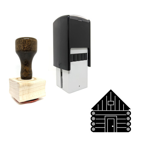 "Log Cabin" rubber stamp with 3 sample imprints of the image