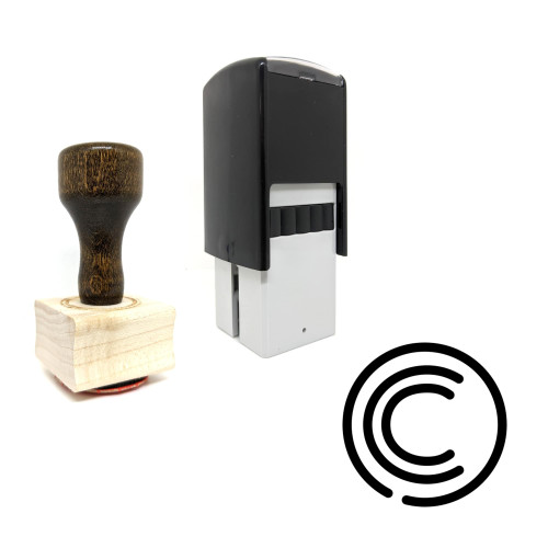 "Copyright" rubber stamp with 3 sample imprints of the image