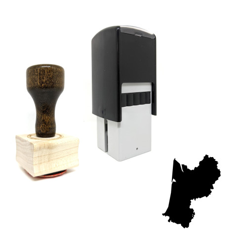 "Aquitaine" rubber stamp with 3 sample imprints of the image