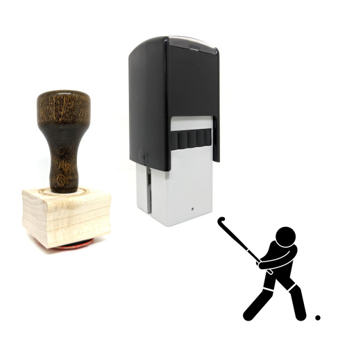 "Hockey" rubber stamp with 3 sample imprints of the image