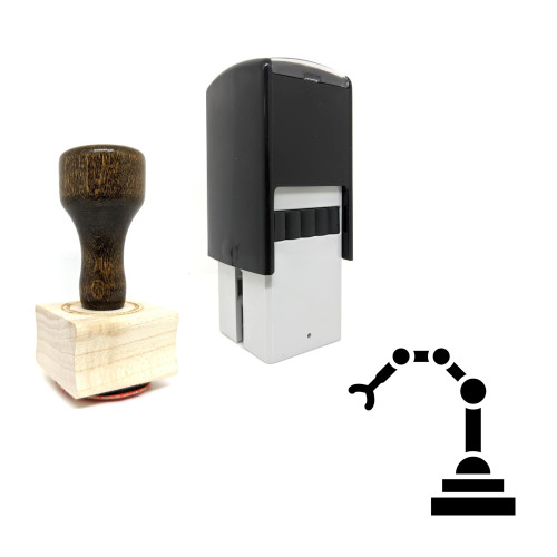 "Robot Arm" rubber stamp with 3 sample imprints of the image