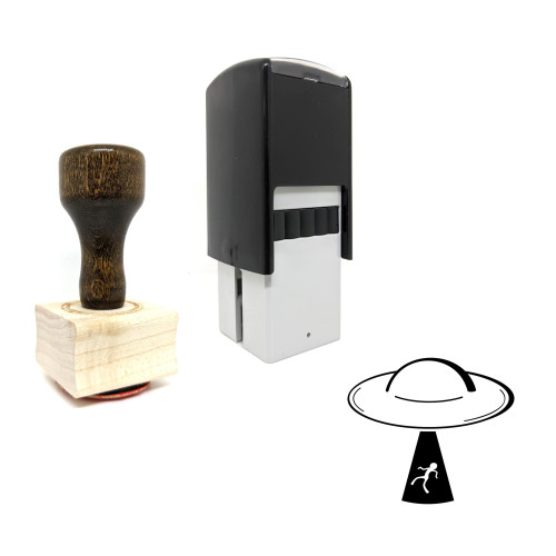 "Ufo" rubber stamp with 3 sample imprints of the image