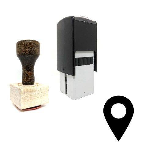 "Location" rubber stamp with 3 sample imprints of the image