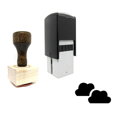 "Cloud" rubber stamp with 3 sample imprints of the image