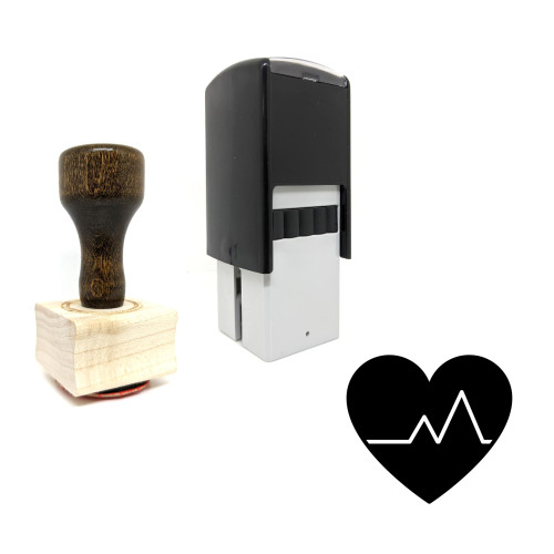 "Heart Beat" rubber stamp with 3 sample imprints of the image