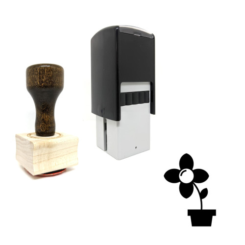 "Interior Flower" rubber stamp with 3 sample imprints of the image