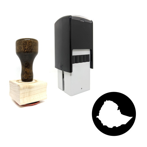 "Ethiopia" rubber stamp with 3 sample imprints of the image
