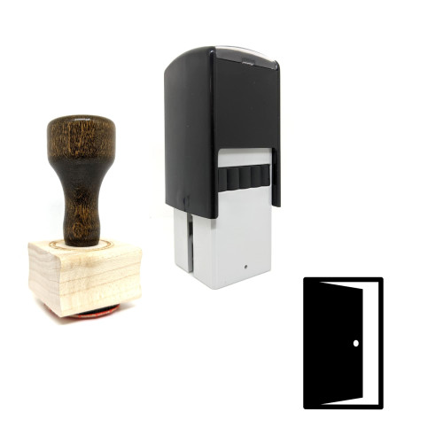 "Door" rubber stamp with 3 sample imprints of the image