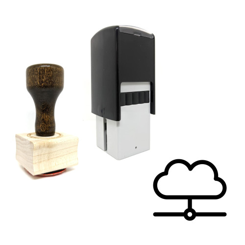 "Cloud Sharing" rubber stamp with 3 sample imprints of the image