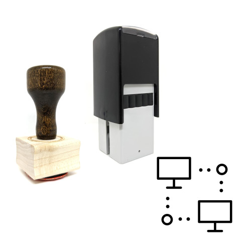 "Computers" rubber stamp with 3 sample imprints of the image