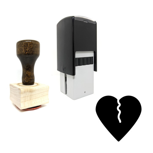 "Heart Break" rubber stamp with 3 sample imprints of the image