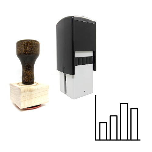 "Column Chart" rubber stamp with 3 sample imprints of the image
