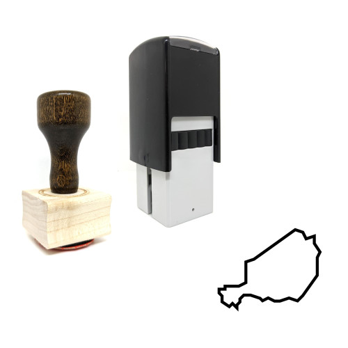 "Niger" rubber stamp with 3 sample imprints of the image