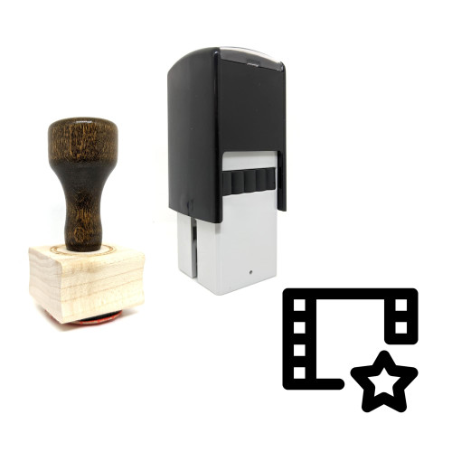 "Favorite Video" rubber stamp with 3 sample imprints of the image