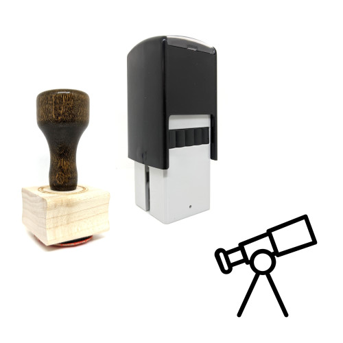 "Telescope" rubber stamp with 3 sample imprints of the image