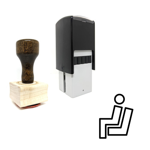 "Sit" rubber stamp with 3 sample imprints of the image