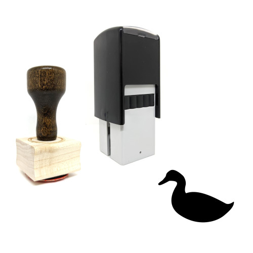 "Duck" rubber stamp with 3 sample imprints of the image