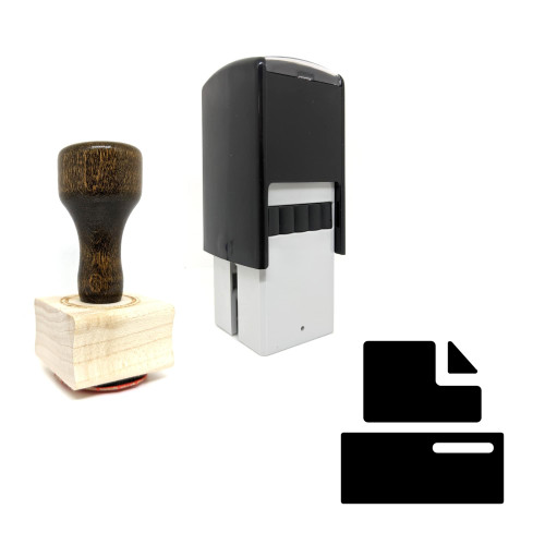 "File Storage" rubber stamp with 3 sample imprints of the image