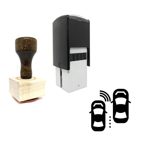 "Adaptive Cruise Control" rubber stamp with 3 sample imprints of the image