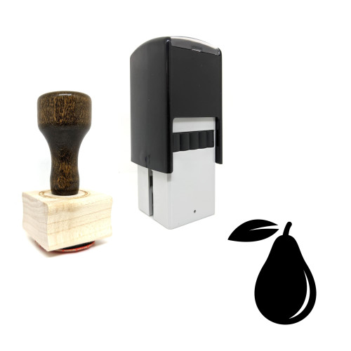 "Avocado" rubber stamp with 3 sample imprints of the image