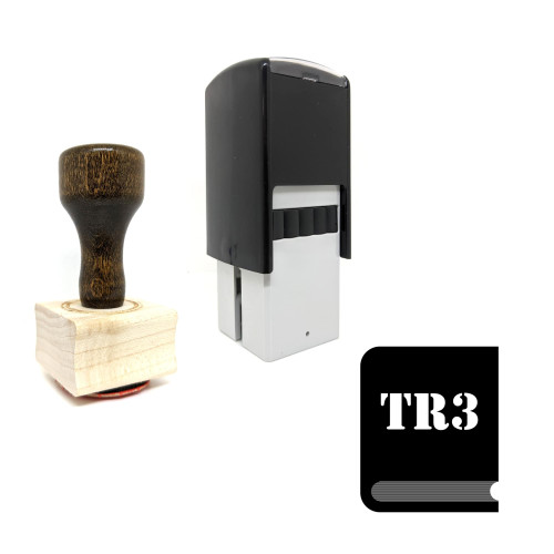 "Tr3 File" rubber stamp with 3 sample imprints of the image