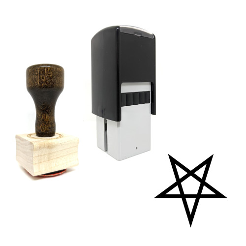 "Pentagram" rubber stamp with 3 sample imprints of the image