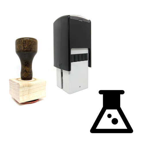 "Erlenmeyer Flask" rubber stamp with 3 sample imprints of the image