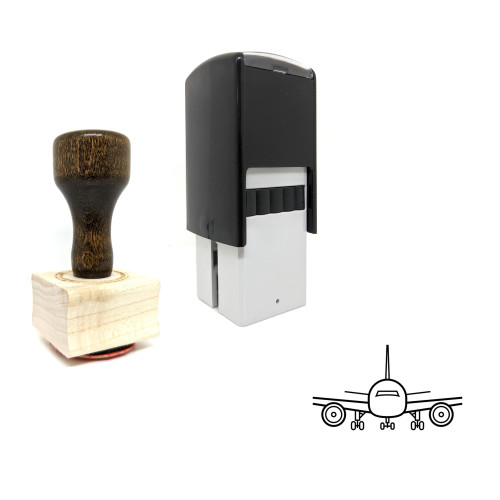 "Airplane" rubber stamp with 3 sample imprints of the image