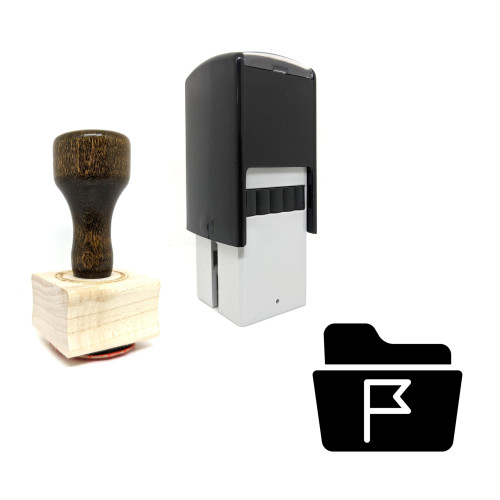 "Files And Folders" rubber stamp with 3 sample imprints of the image