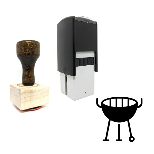 "Barbecue" rubber stamp with 3 sample imprints of the image
