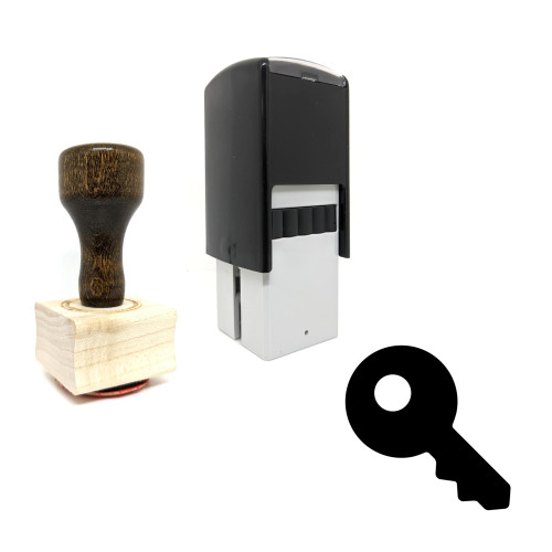 "Key" rubber stamp with 3 sample imprints of the image