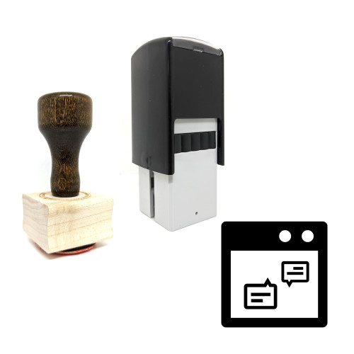 "Online Chat" rubber stamp with 3 sample imprints of the image
