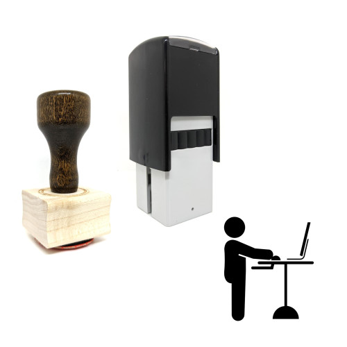 "Standing Desk" rubber stamp with 3 sample imprints of the image