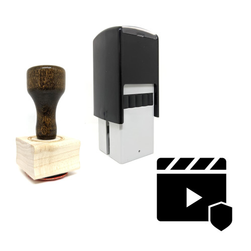 "Video Protected" rubber stamp with 3 sample imprints of the image