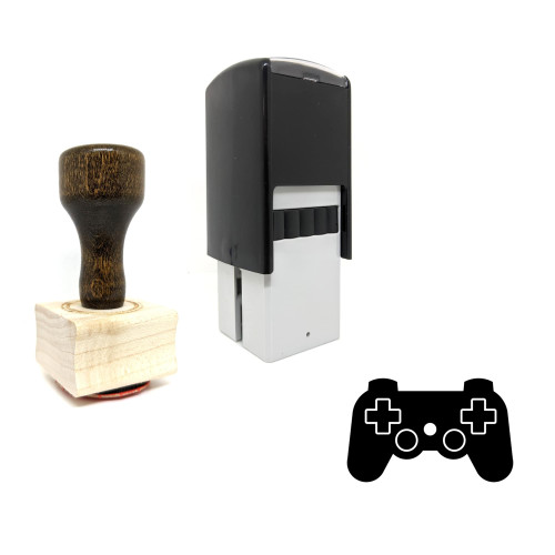 "Video Game Controller" rubber stamp with 3 sample imprints of the image