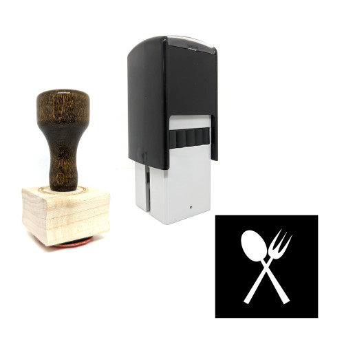 "Flatware" rubber stamp with 3 sample imprints of the image